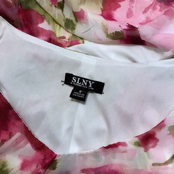 SLNY NWT Knee Length Tiered Flutter Sleeves Dress Women Various - Picture 9 of 11